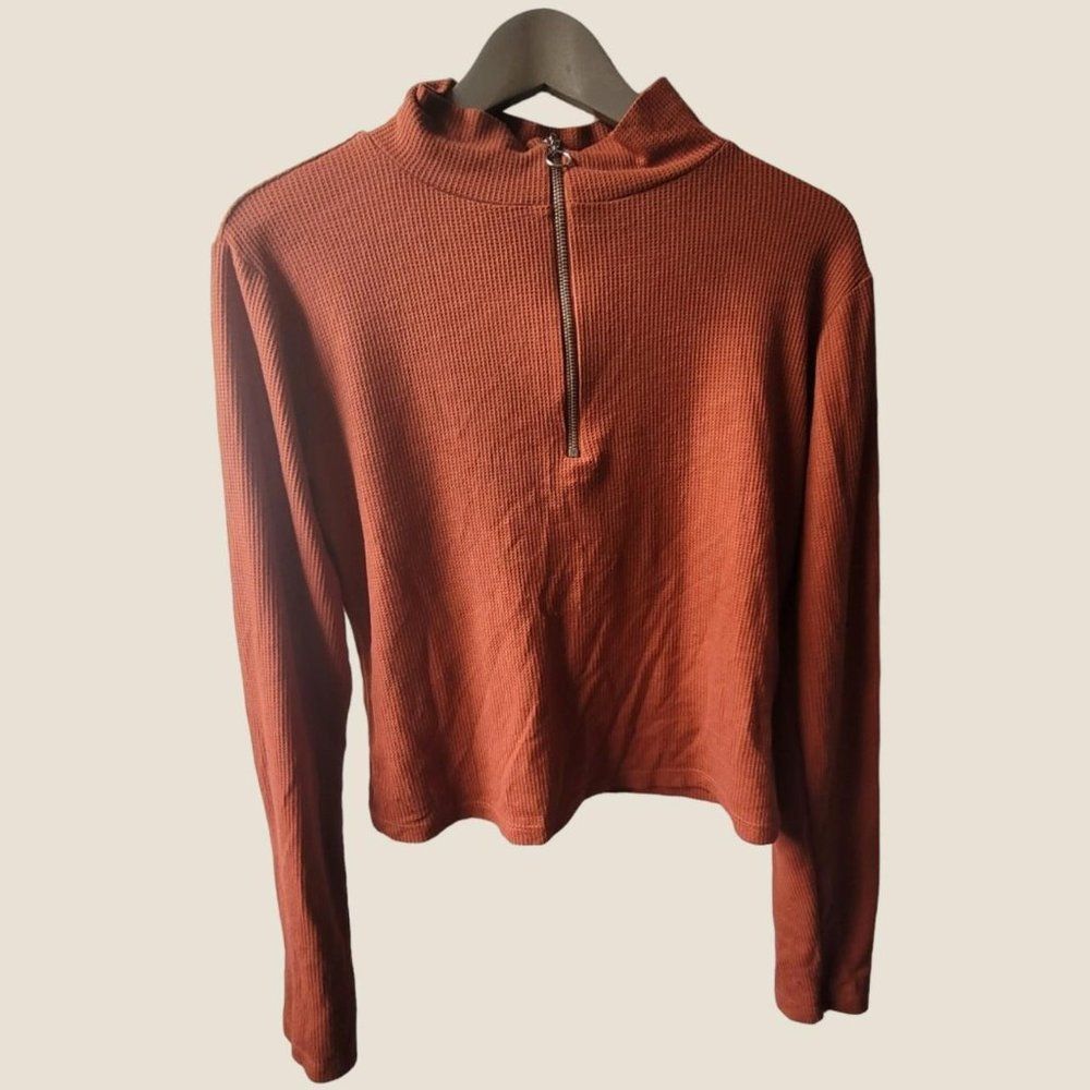 Orange half zip long sleeve